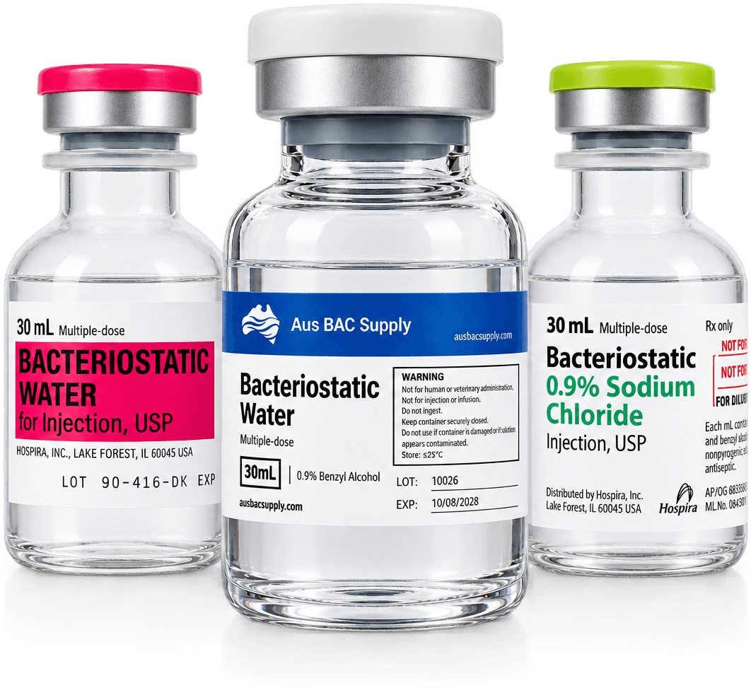 Bacteriostatic water for injection USP, Aus BAC Supply bacteriostatic water and bacteriostatic 0.9% sodium chloride — 30 mL multiple-dose vials