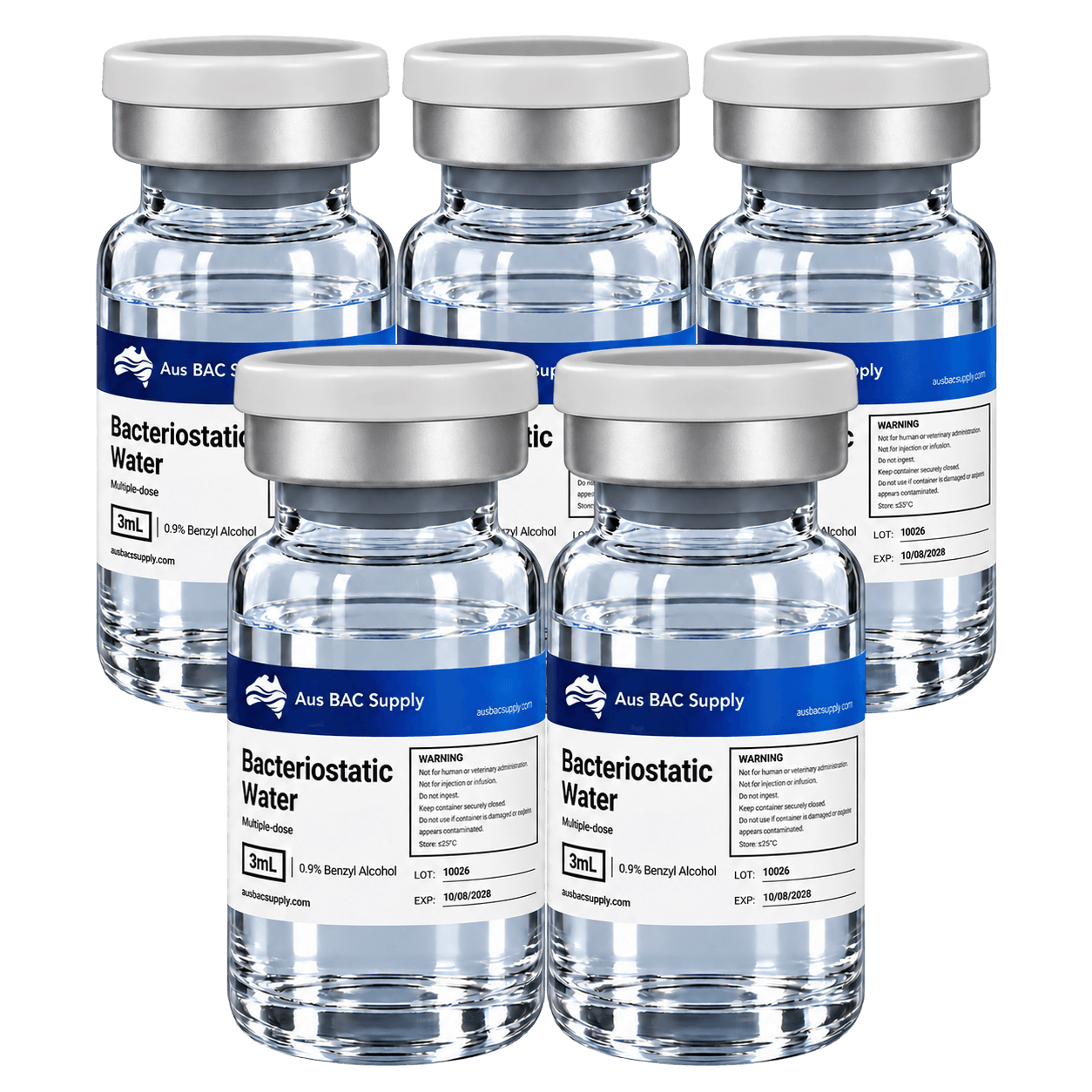 Aus BAC Supply Bacteriostatic Water — 3 mL