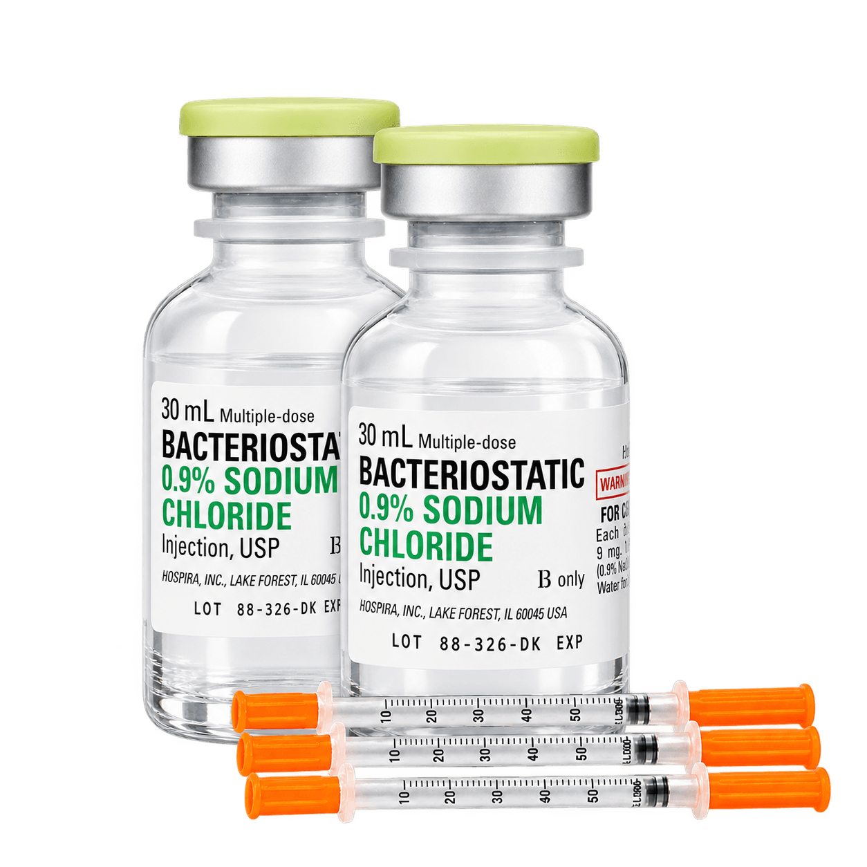 Bacteriostatic Saline + Syringes — 2-Item Bundle