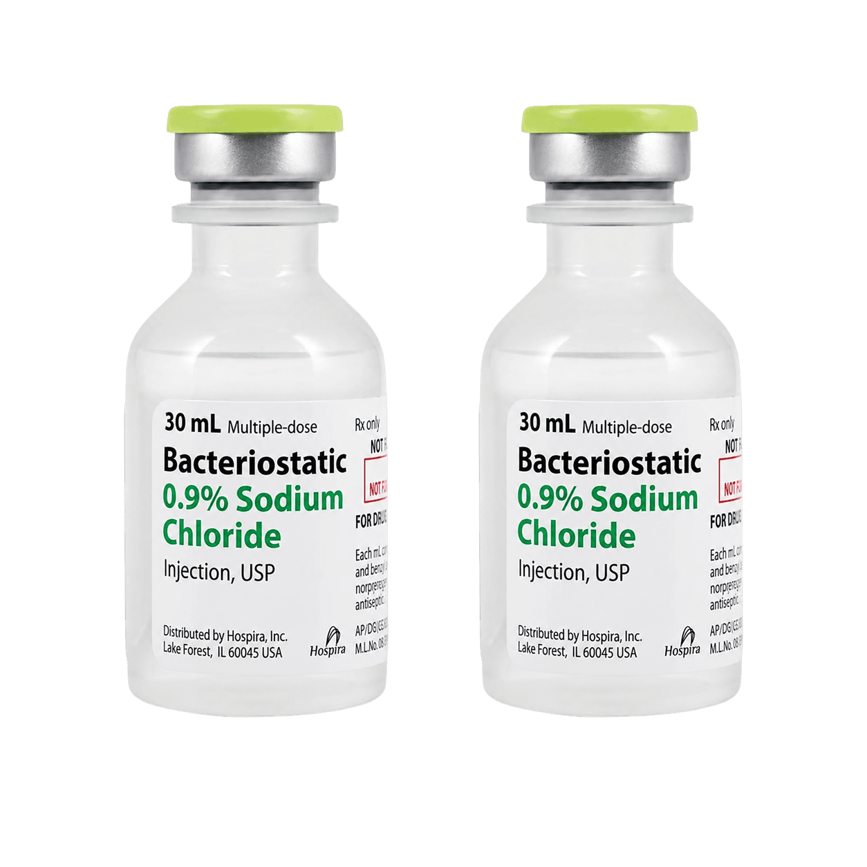 2 × 30 mL Bacteriostatic (BAC) Saline