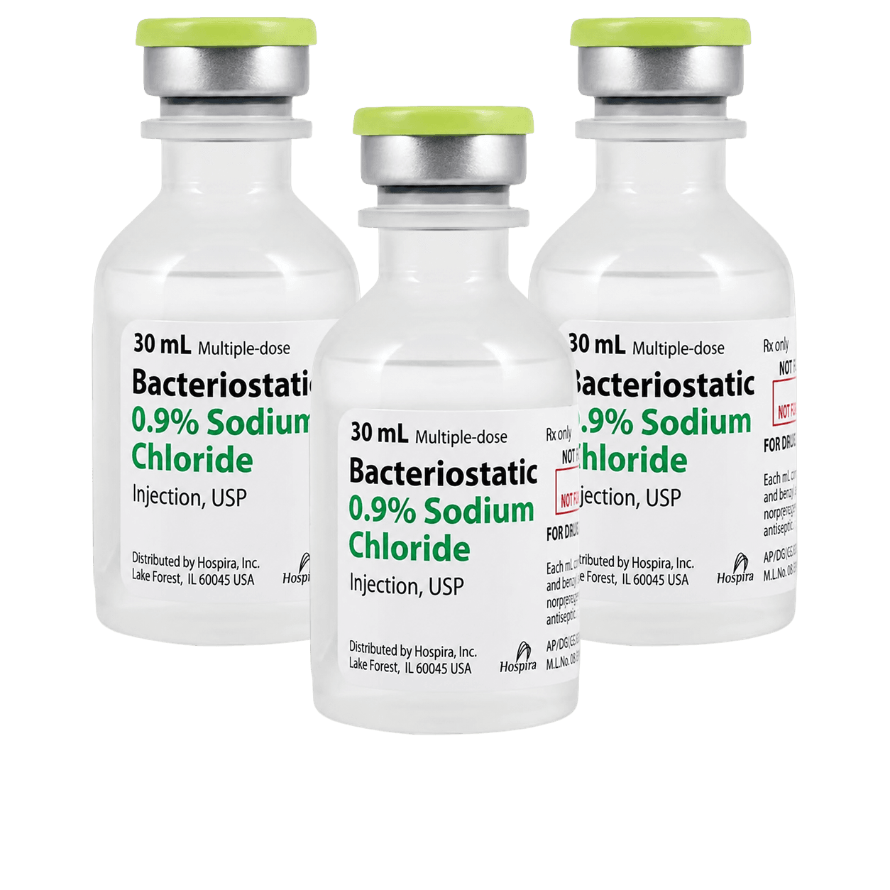 3 × 30 mL Bacteriostatic (BAC) Saline