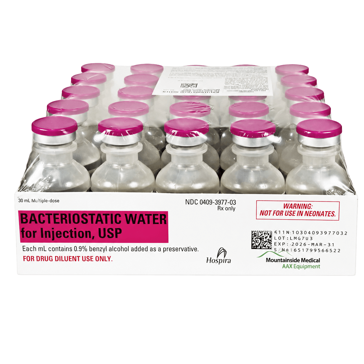 25 × 30 mL Bacteriostatic (BAC) Water