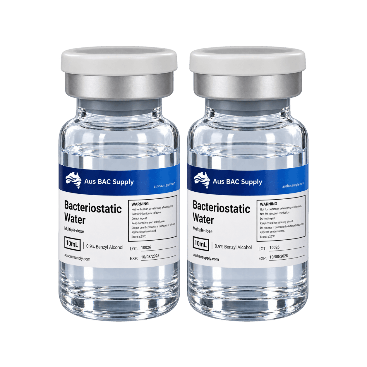 2 × 10 mL Aus BAC Supply Bacteriostatic Water