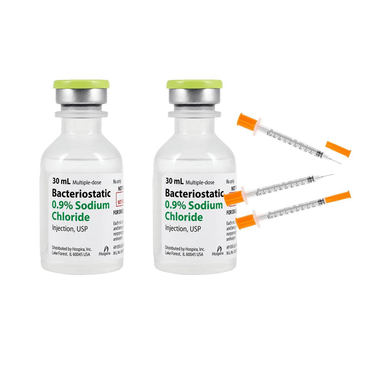 Bacteriostatic Saline + Syringes — 2-Item Bundle — Kit (Aus BAC Supply)